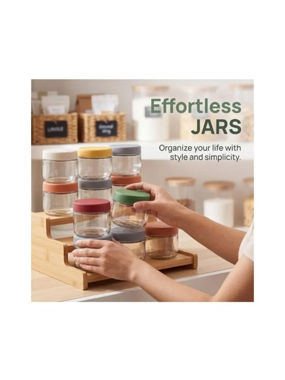 8oz Glass Jars with Lids Airtight Seal 6-Pack Small Food Containers for Snacks